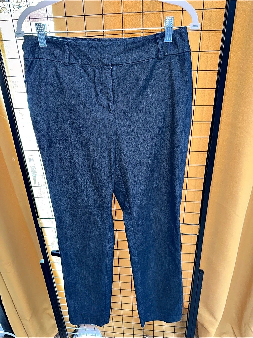 Ann Taylor Straight-Leg Blue Trousers Like New